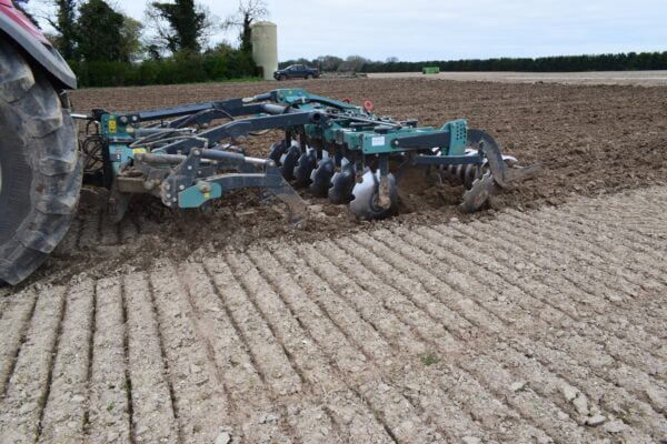 Nardi Gladiator FAST Combination Cultivator on a CASE 300 Tractor in Norfolk, UK