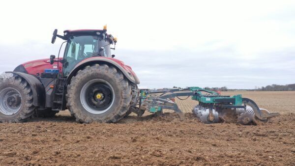 Nardi Gladiator FAST Combination Cultivator working on a CASE 300 Tractor in Norfolk