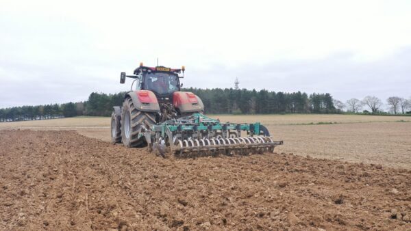 Nardi Gladiator FAST Combination Cultivator working on a CASE 300 Tractor in UK